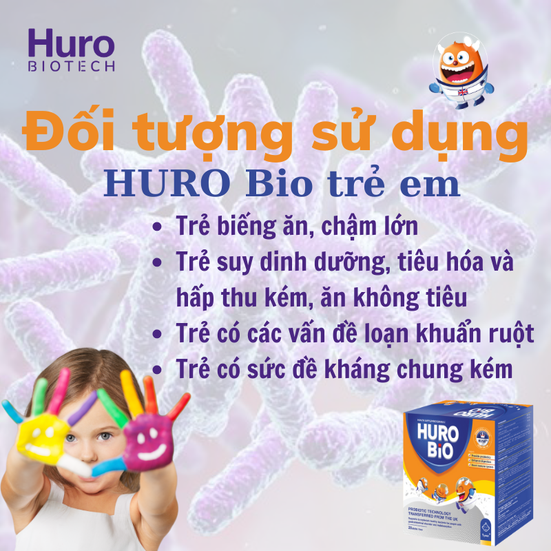 Đối tượng sử dụng sản phẩm HURO Bio trẻ em
