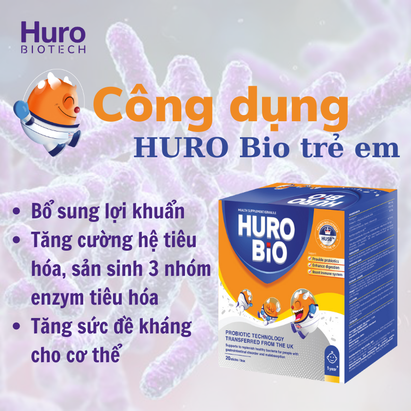 Công dụng sản phẩm HURO Bio trẻ em