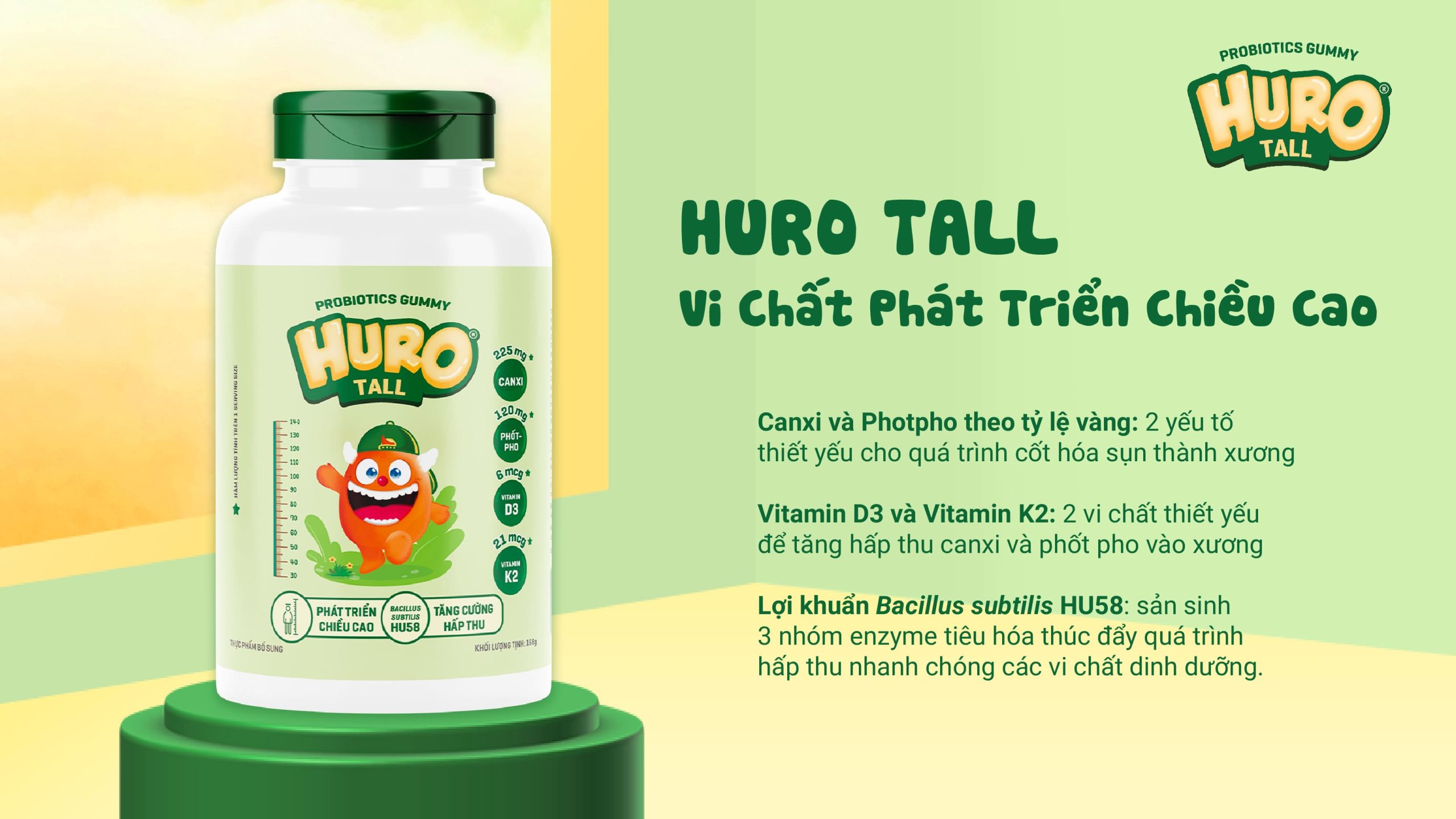 vi chất phát triển chiều cao huro tall canxi photpho d3k2