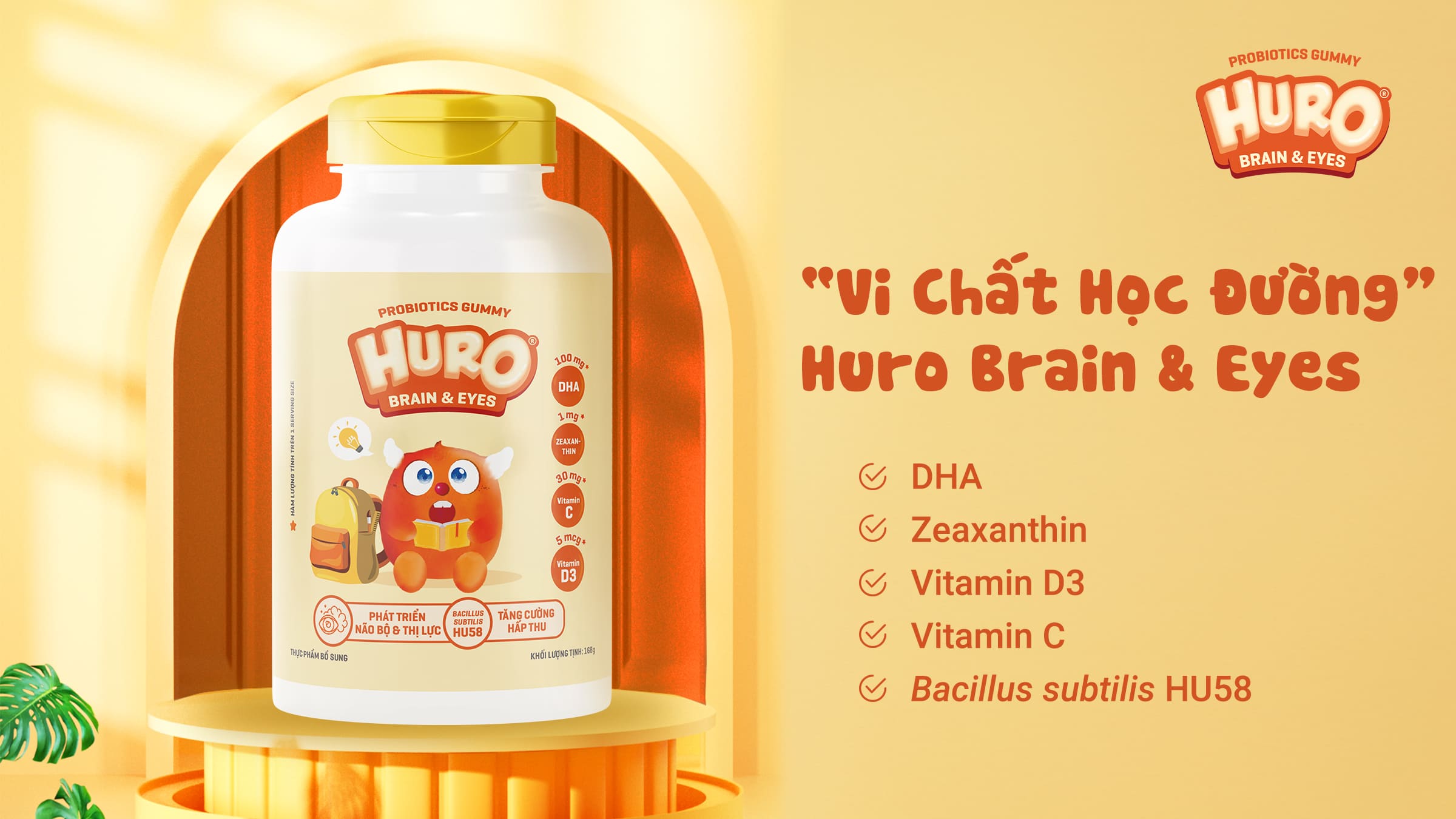 Kẹo dẻo Huro Brain & Eyes Probiotics Gummy